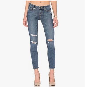 Paige Skinny Verdugo Ankle Jeans Size 25 Brady Destructed Medium Wash
